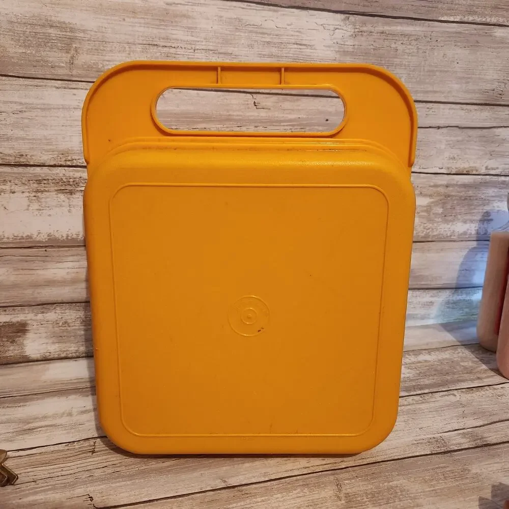 Vintage Tupperware Yellow Alphabet ABCs Stencil Case Lunch Box Storage Container
